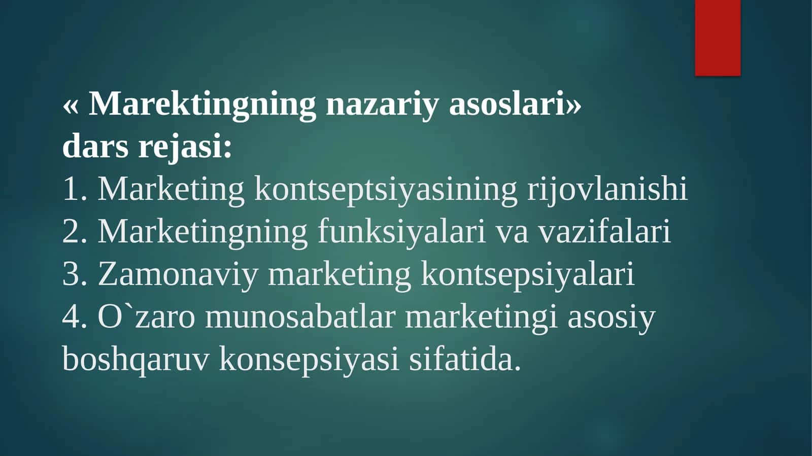 Marektingning nazariy asoslari 1