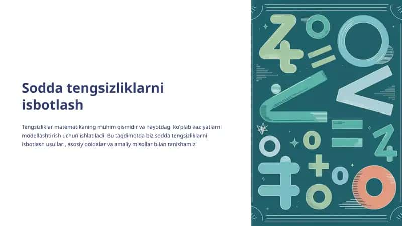 Sodda tengsizliklarni isbotlash 1