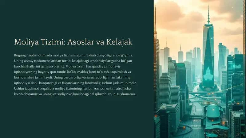 Moliya Tizimi: Asoslar va Kelajak 1