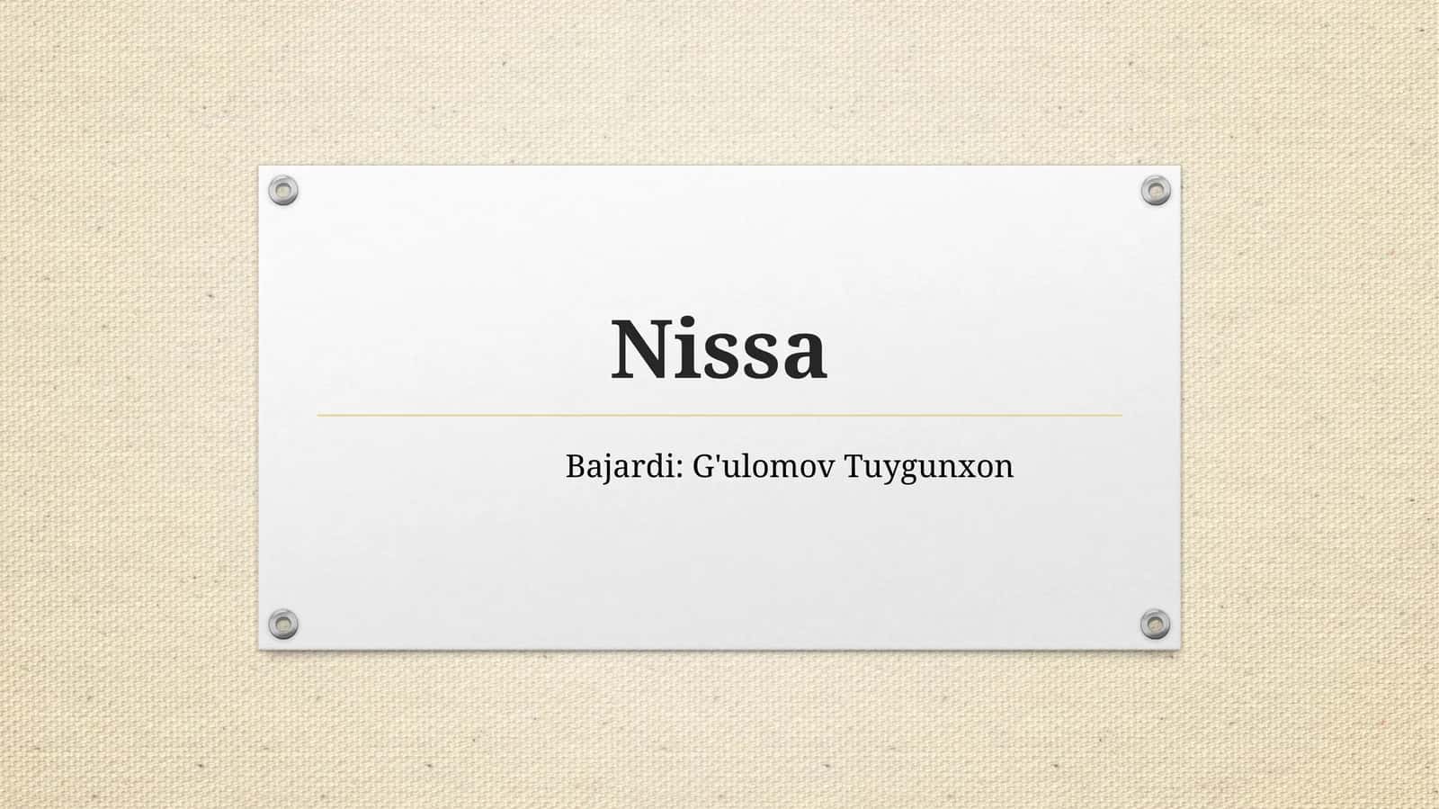 Nissan kompaniyasi tarixi 1