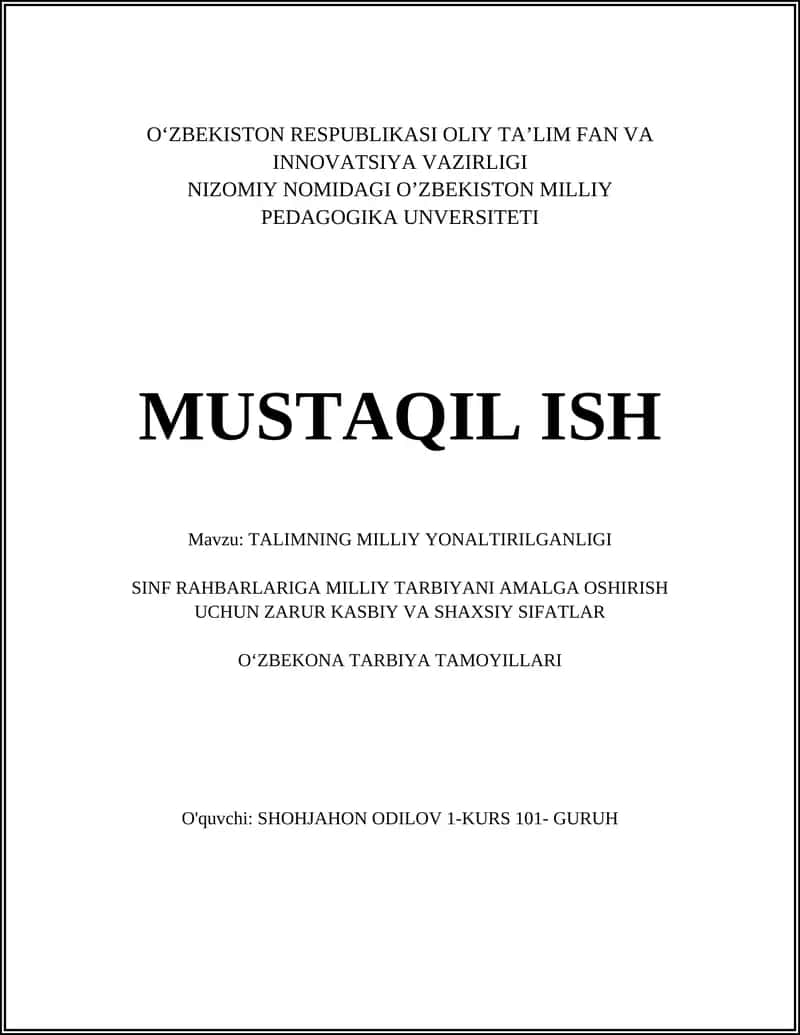 TALIMNING MILLIY YONALTIRILGANLIGI 1
