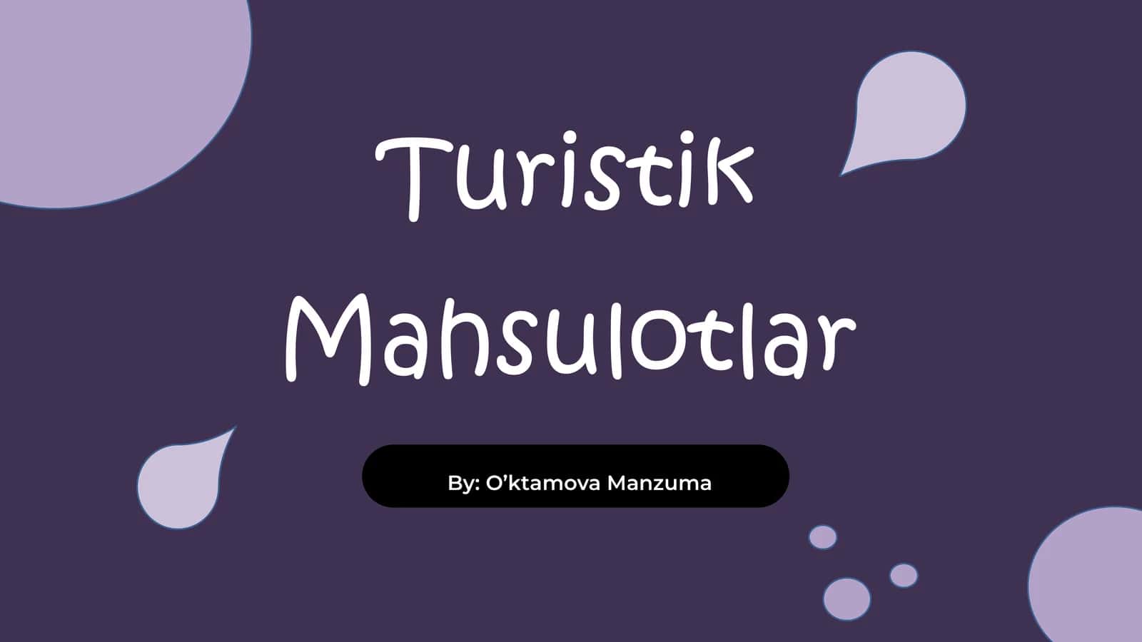 Turistik Mahsulotlar 1