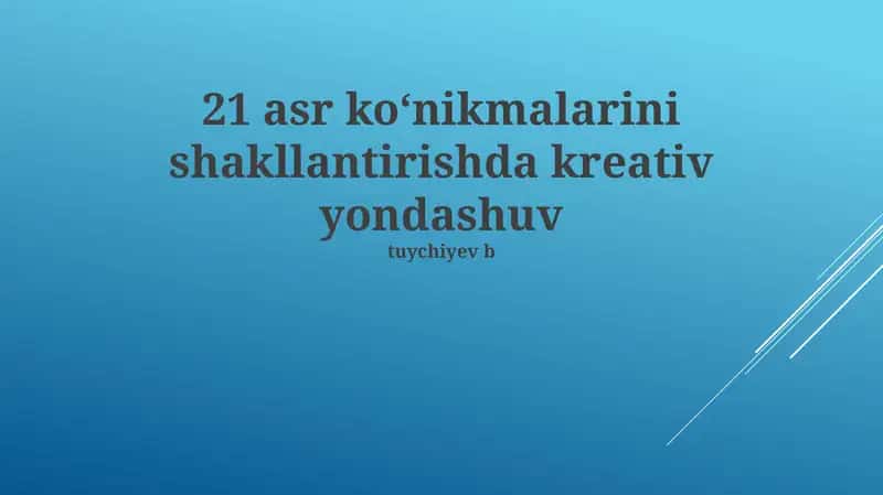 Kommunikatsiya va taqdimot qilish ko'nikmalari 1