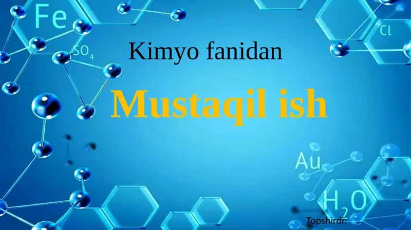 Kimyo va atrof muhit kimyosi 1