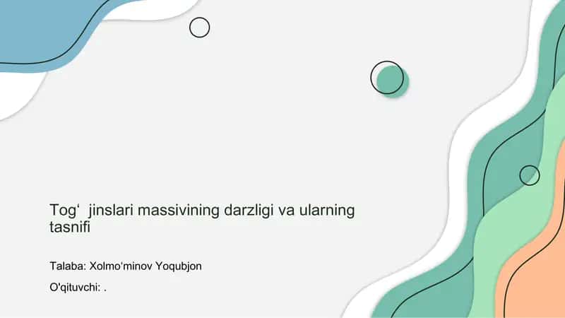 Togʻ  jinslari massivining darzligi va ularning tasnifi 1
