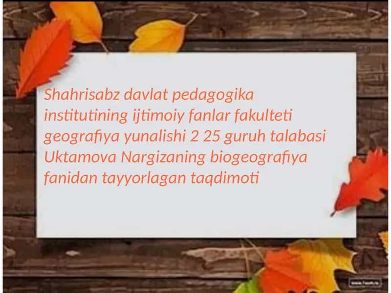 O'zbekistonning o'simlik va hayvonot dunyosi 1