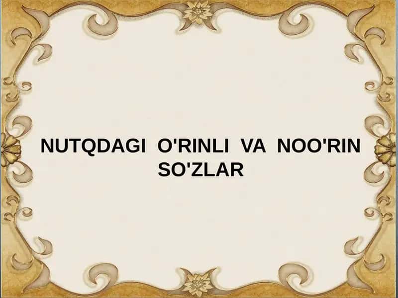 Nutqdagi O'rinqo'llash So'zlari 1