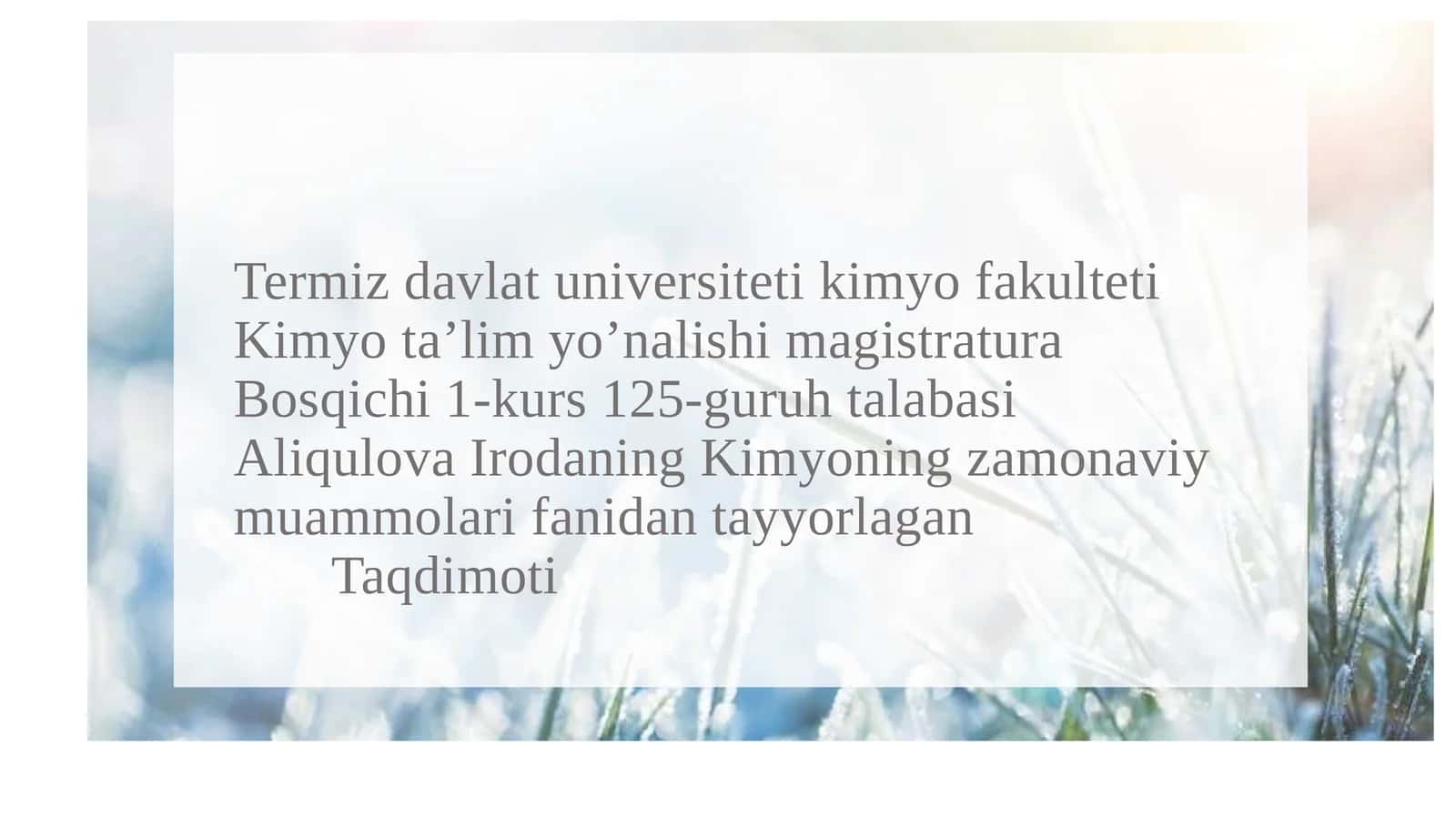 Biorganik kimyoning muammolari 1