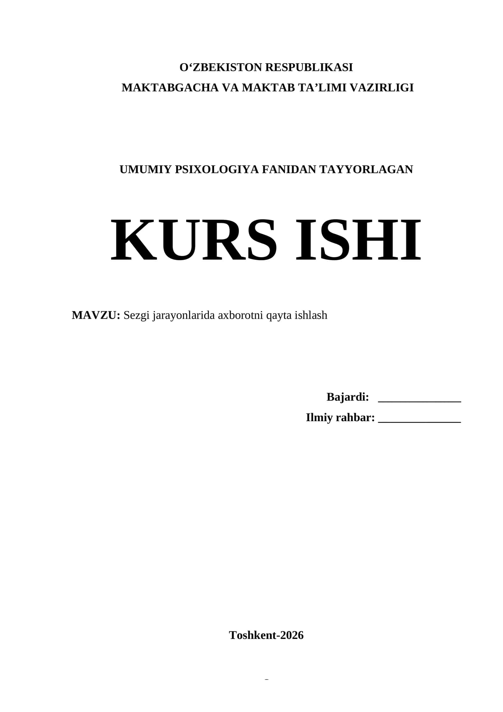 Sezgi jarayonlarida axborotni qayta ishlash 1