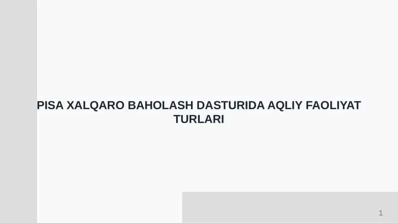EGMA XALQARO BAHOLASH DASTURIDA AQLIY FAOLIYAT TURLARI 1