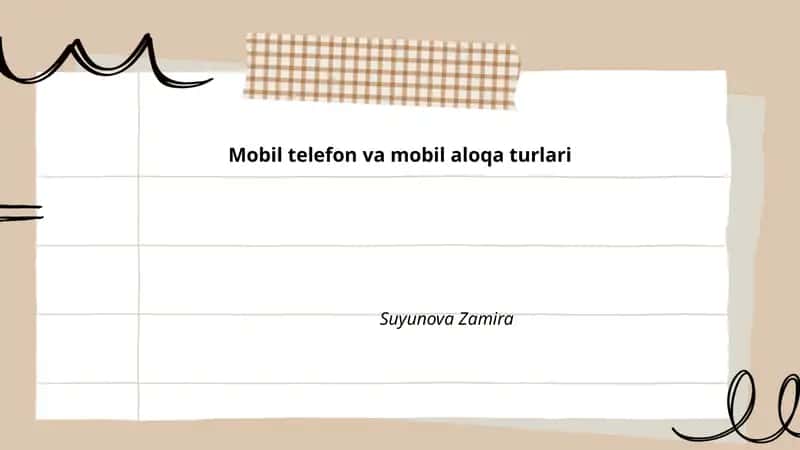 Mobil telefon va mobil aloqa turlari 1
