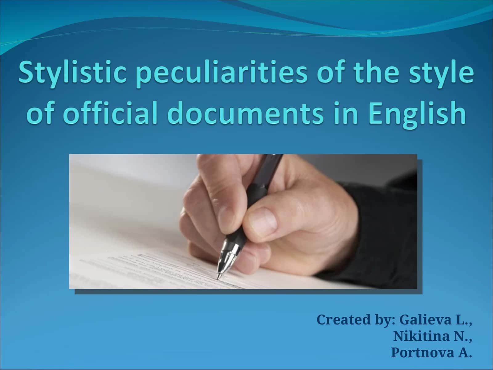 Official Document Styles 1