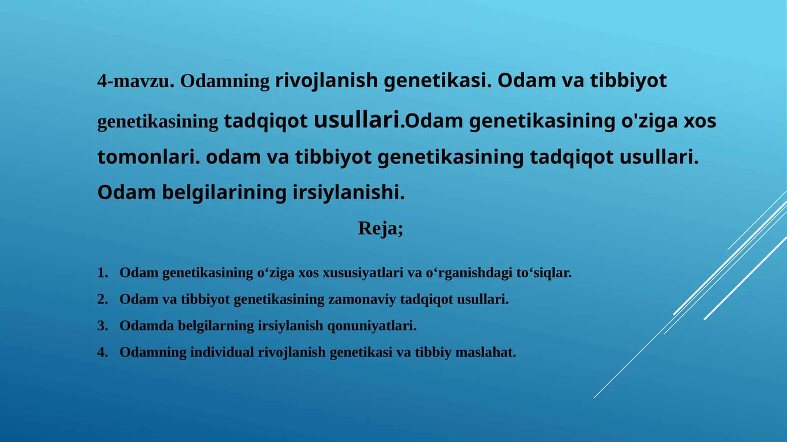 Odamning rivojlanish genetikasi 1