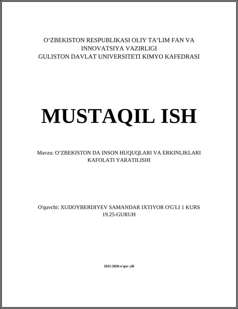 O‘zbekiston Konstitutsiyasida inson huquqlari kafolati 1