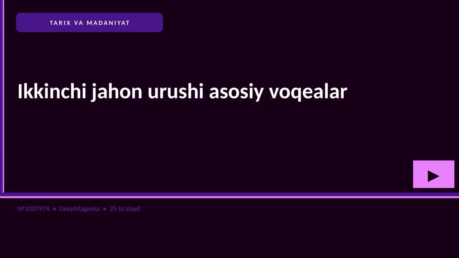 Ikkinchi jahon urushi asosiy voqealar 1