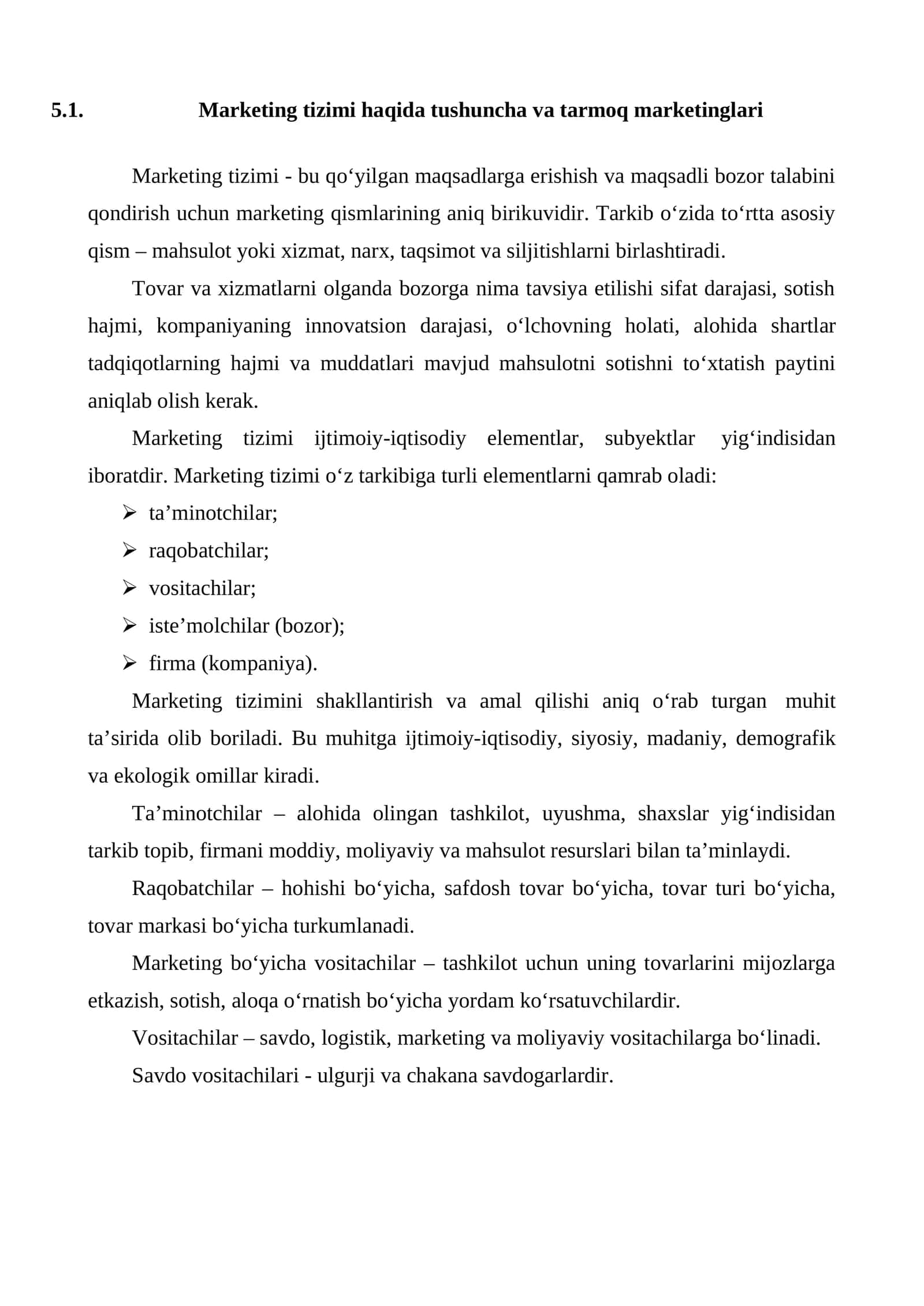Marketing tizimi 1