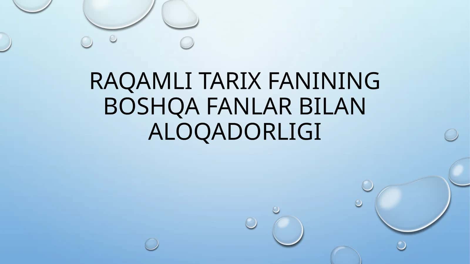 Raqamli tarix faning boshqa fanlar bilan aloqadorligi 1