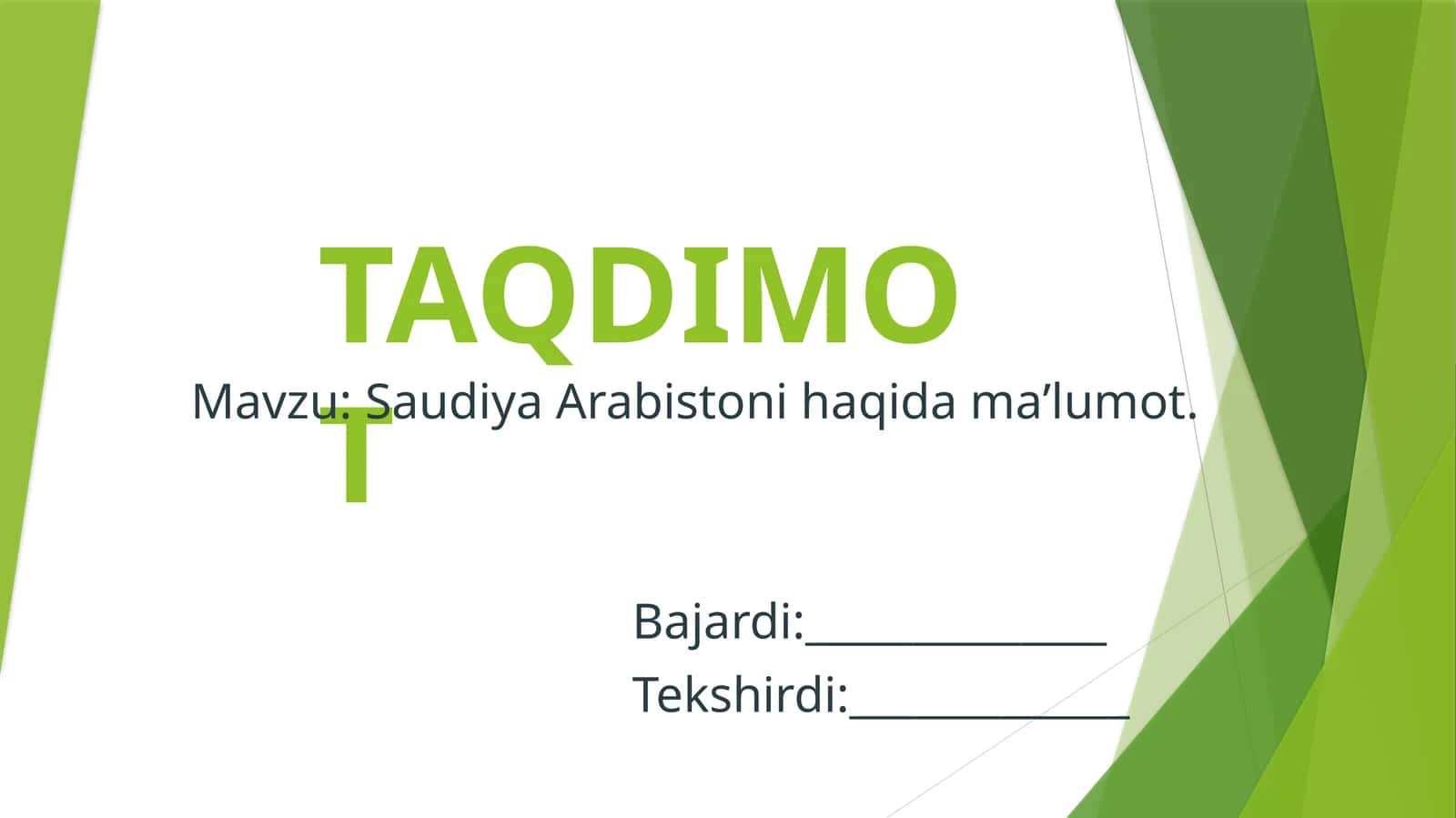 Saudiya Arabistoni haqida ma'lumot 1