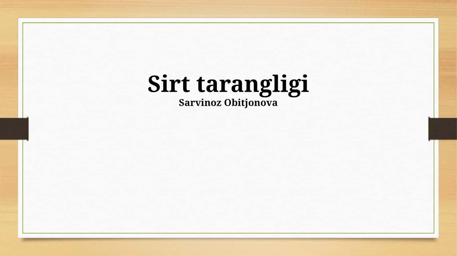 Sirt tarangligi 1