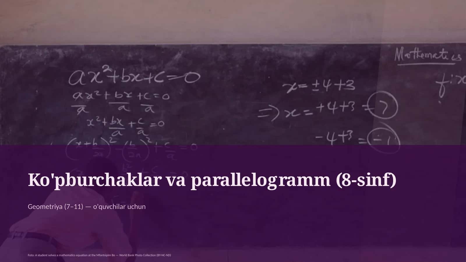 Ko'pburchaklar va parallelogramm (8-sinf) 1