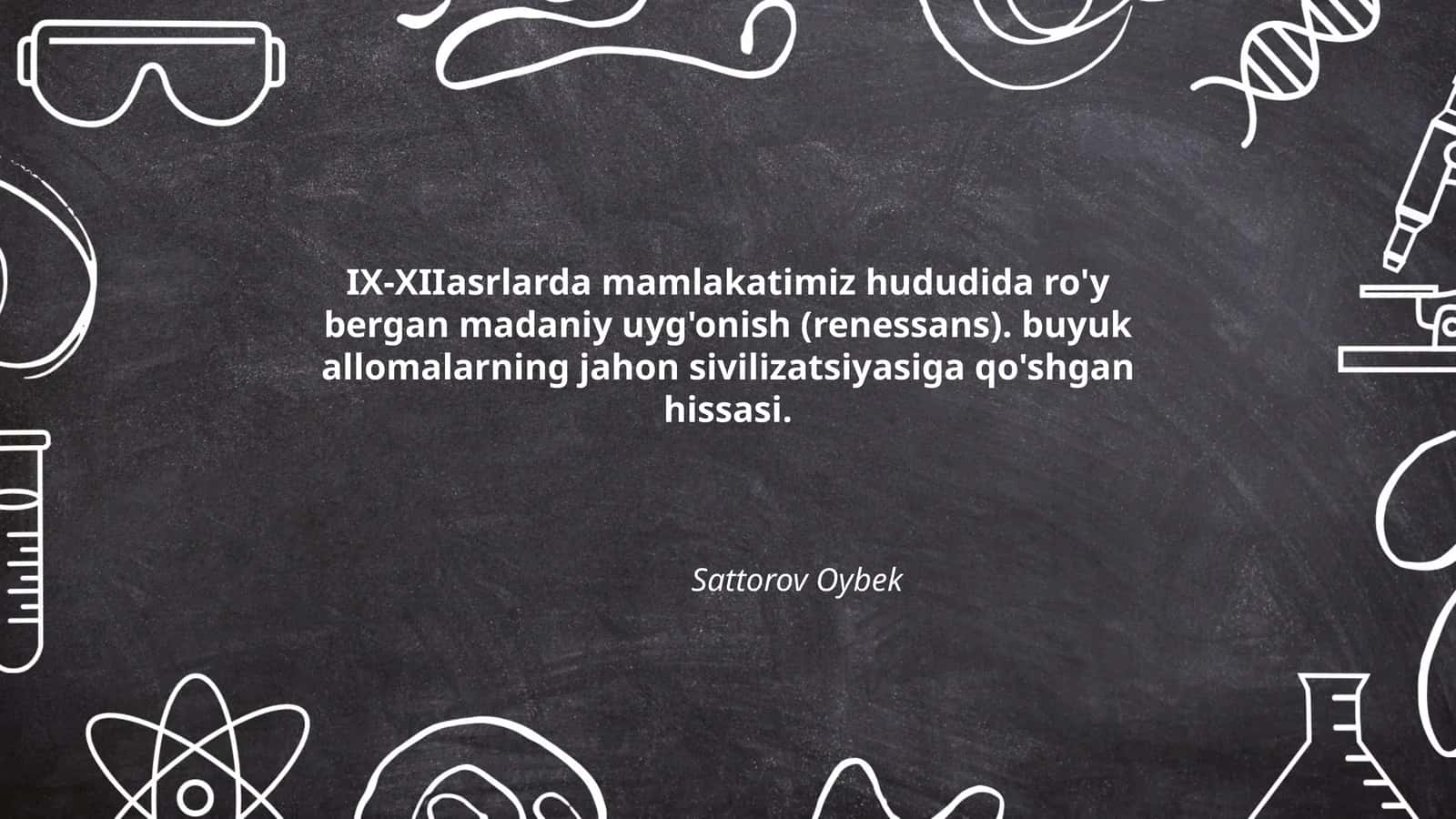 Mamlakatimiz hududida ro'y bergan madaniy uyg'onish (renessans) 1