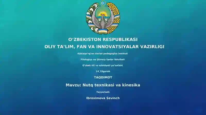 Nutq texnikasi va kinesika