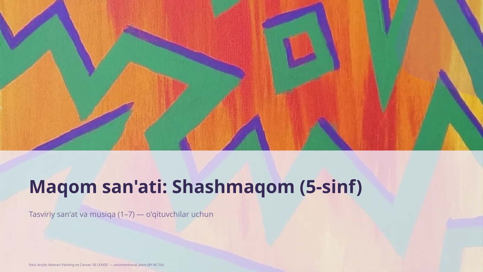 Maqom san'ati: Shashmaqom (5-sinf) 1