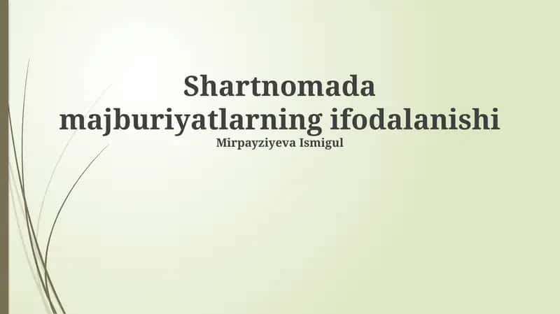 Og'zaki shartnomalar 1