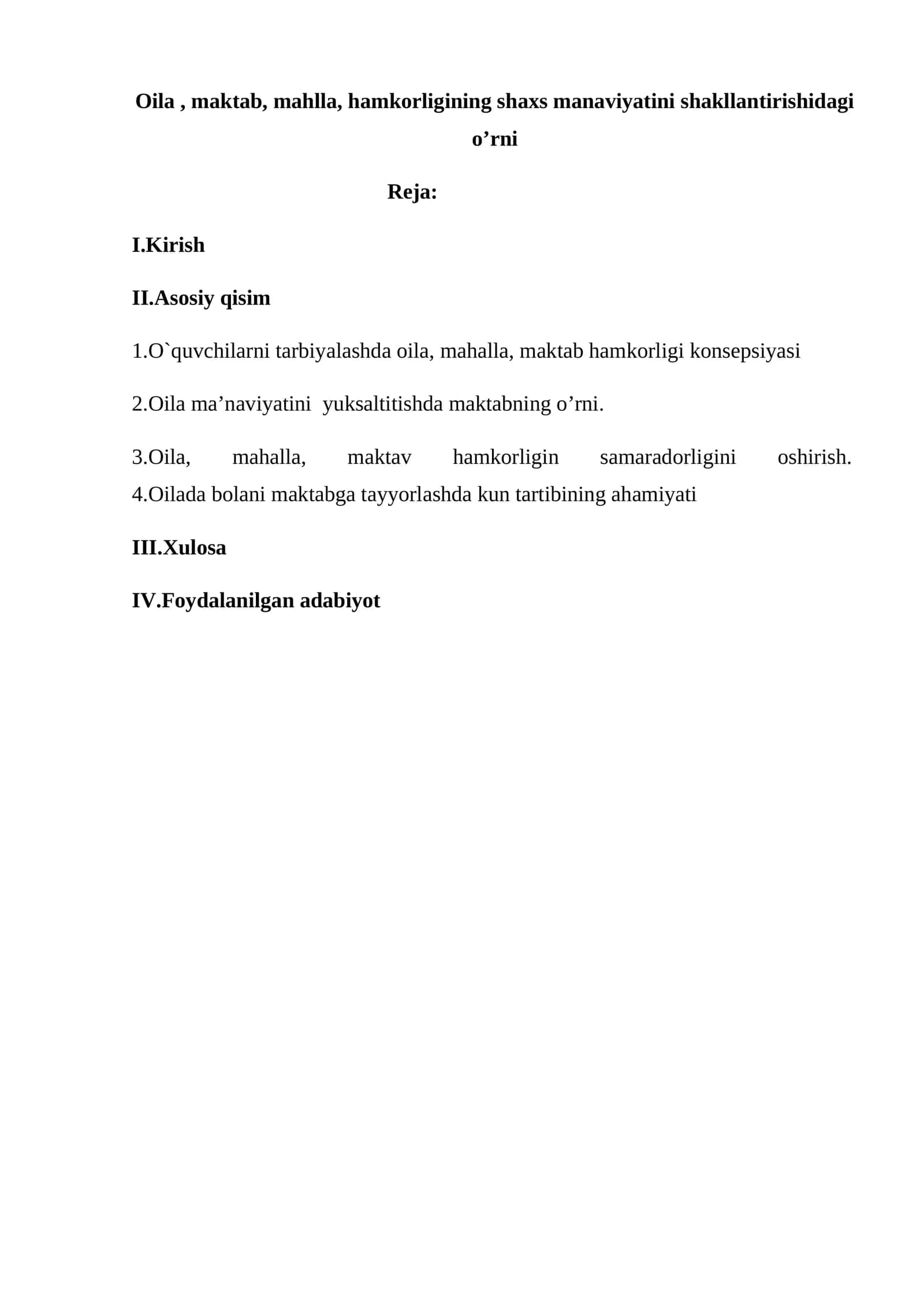 Oila, mahalla, maktab hamkorligi Konsepsiyasi 1