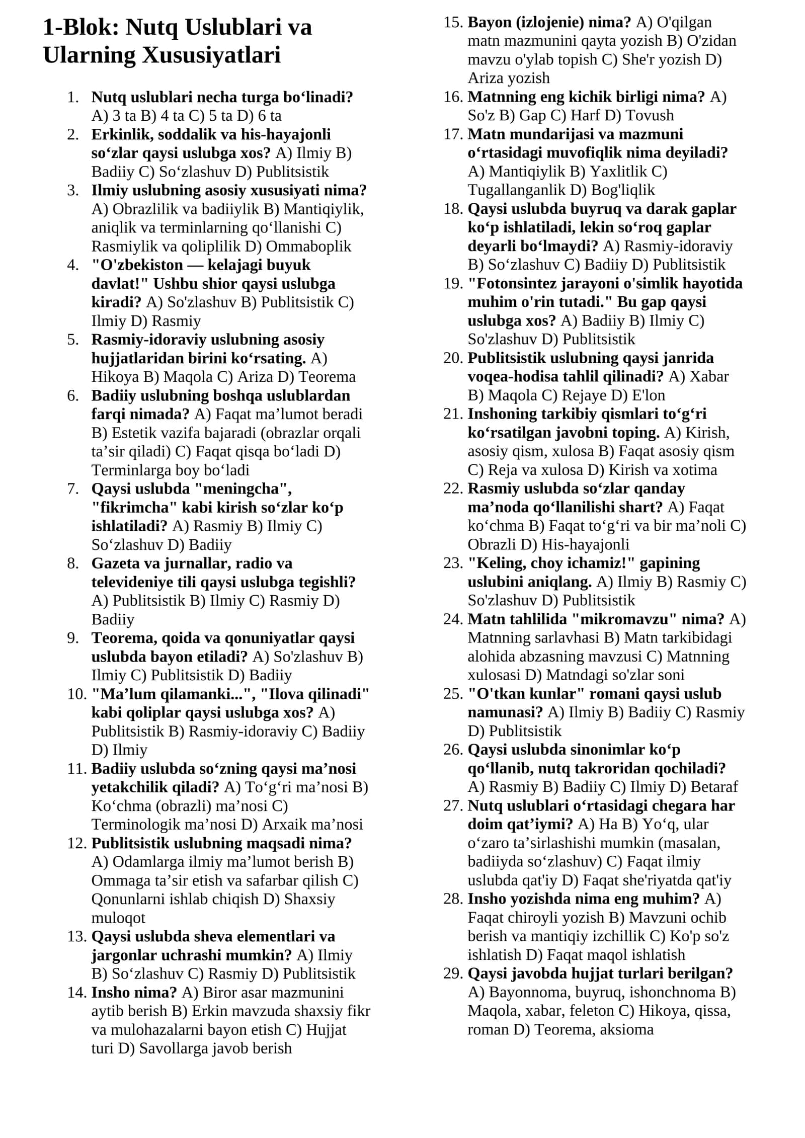 Nutq Uslublari va Ularning Xususiyatlari 1