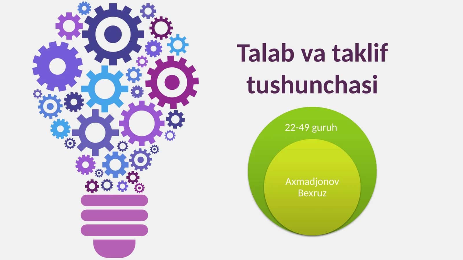 Talab va taklif tushunchasi 1