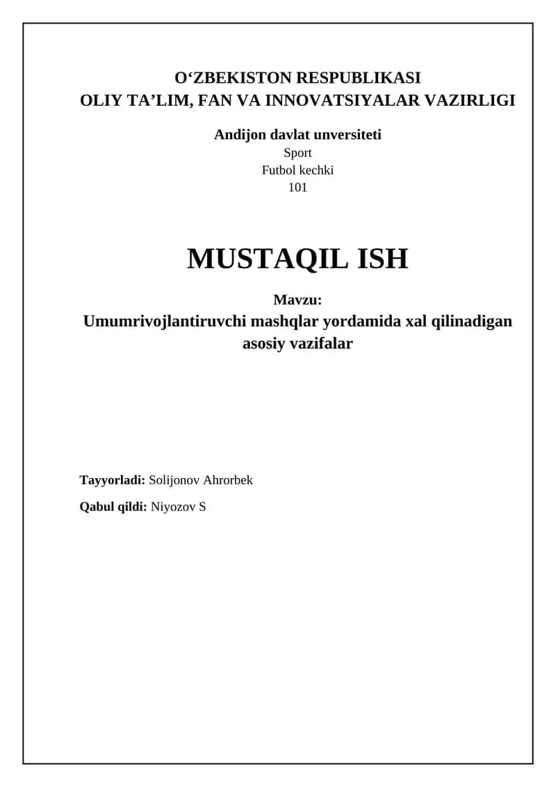 Umumiy rivojlantiruvchi mashqlar 1