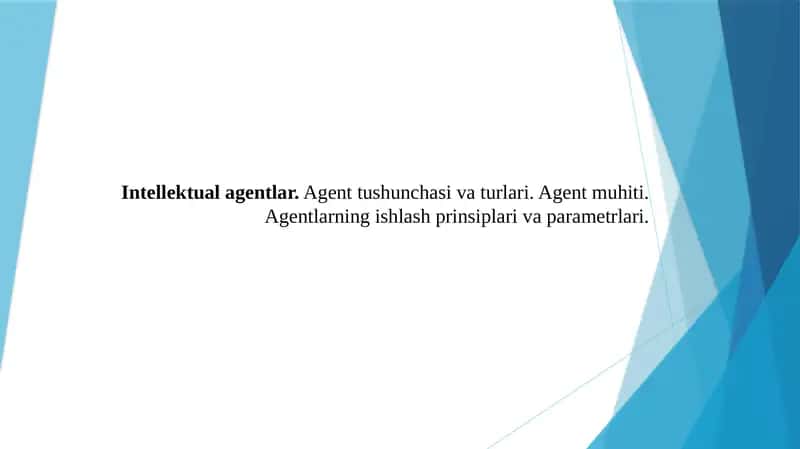 Intellektual agentlar 1