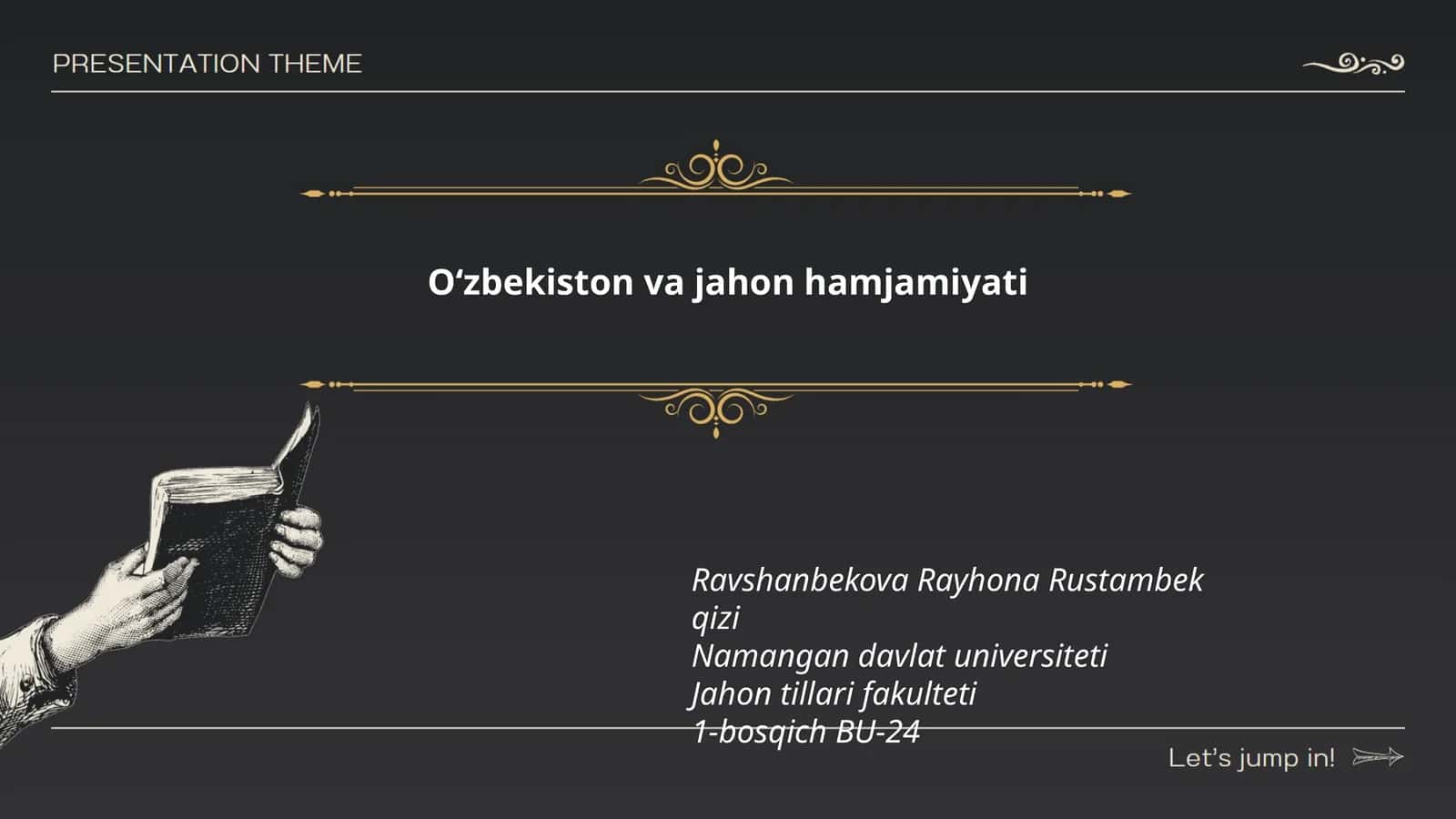 Oʻzbekiston va jahon hamjamiyati 1