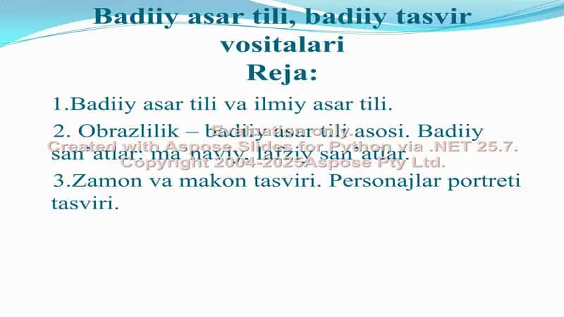 Badiiy asar tili, badiiy tasvir vositalari 1