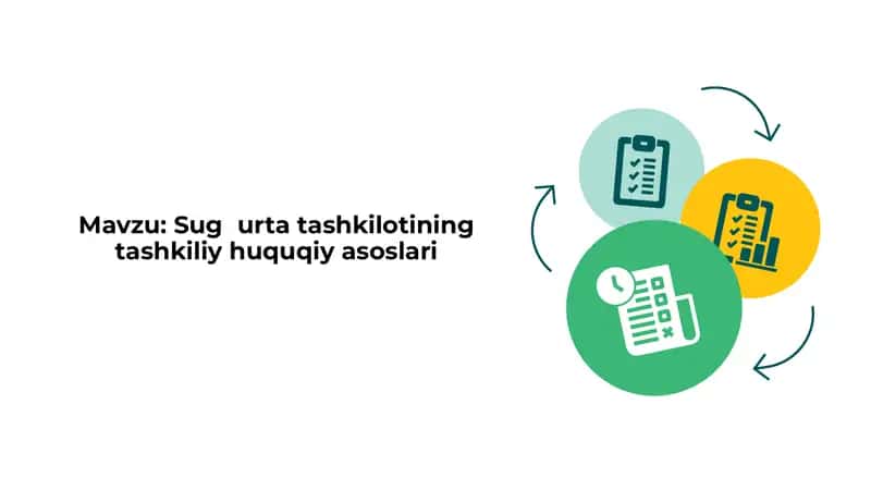 Sug`urta tashkilotining tashkiliy huquqiy asoslari. 1