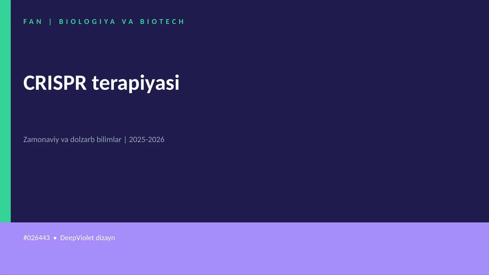 CRISPR terapiyasi 1