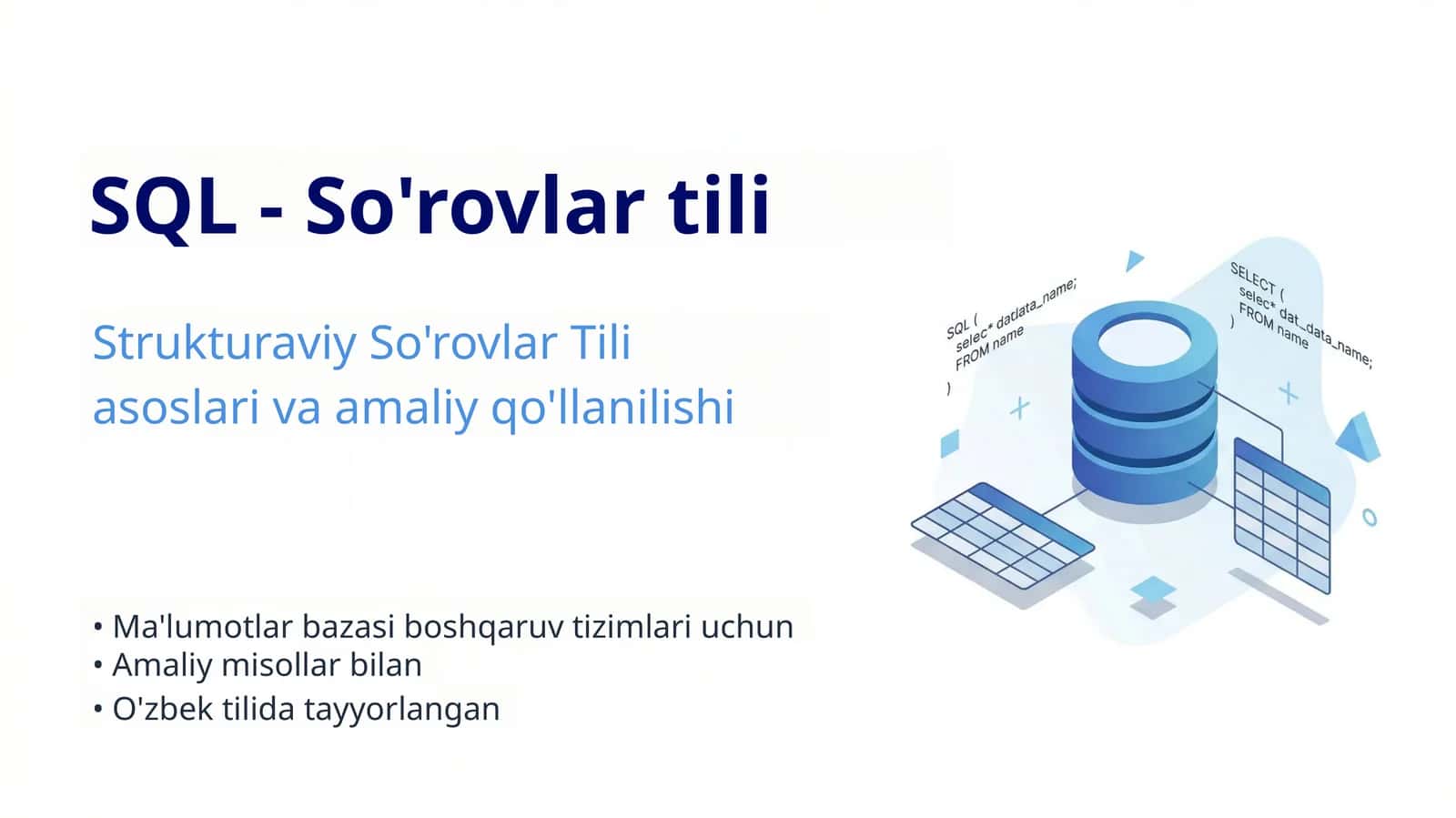 SQL - So'rovlar tili 1