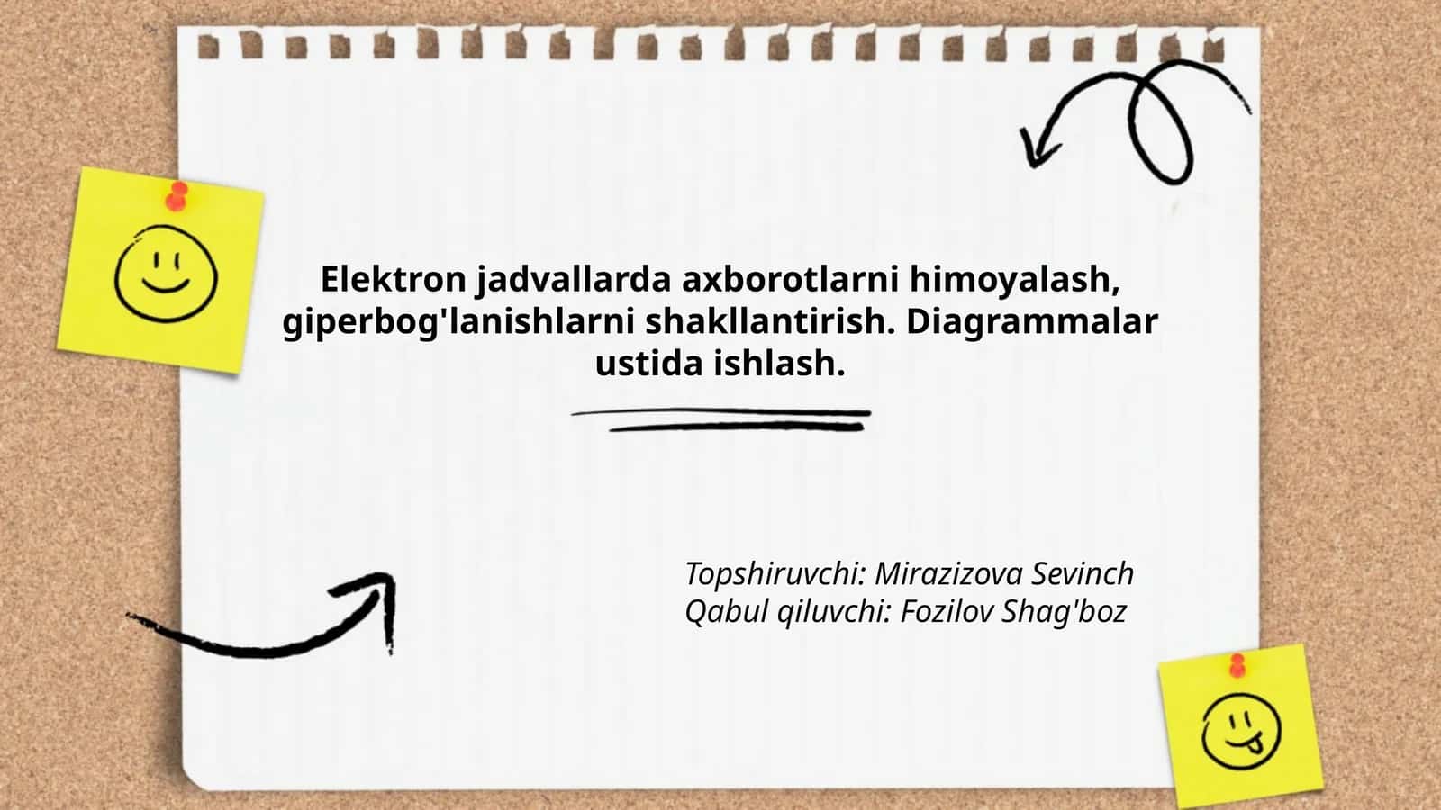 Elektron jadvallarda axborotlarni himoyalash 1