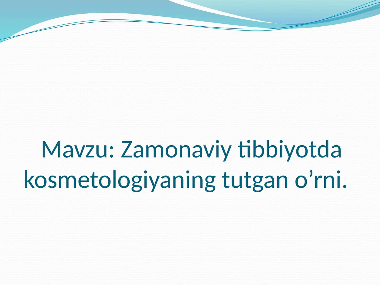 Zamonaviy tibbiyotda kosmetologiya 1