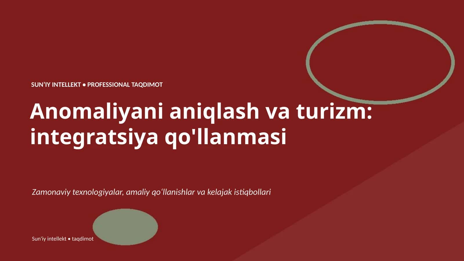 Anomaliyani aniqlash va turizm: integratsiya qo'llanmasi 1