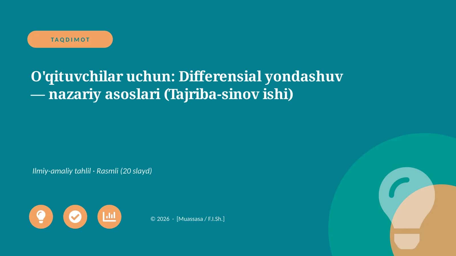 Differensial yondashuv — nazariy asoslari (Tajriba-sinov ishi) 1