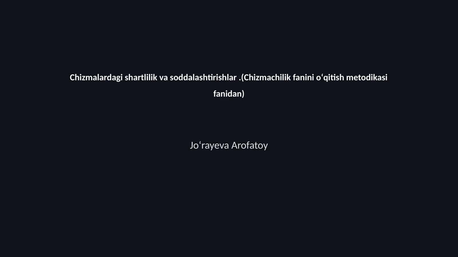 Chizmalardagi shartlilik va soddalashtirishlar 1