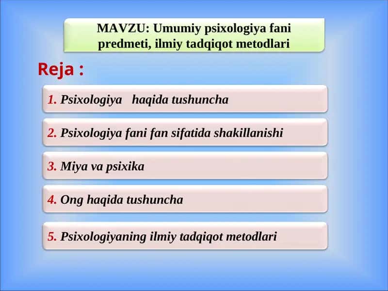 Umumiy psixologiya 1