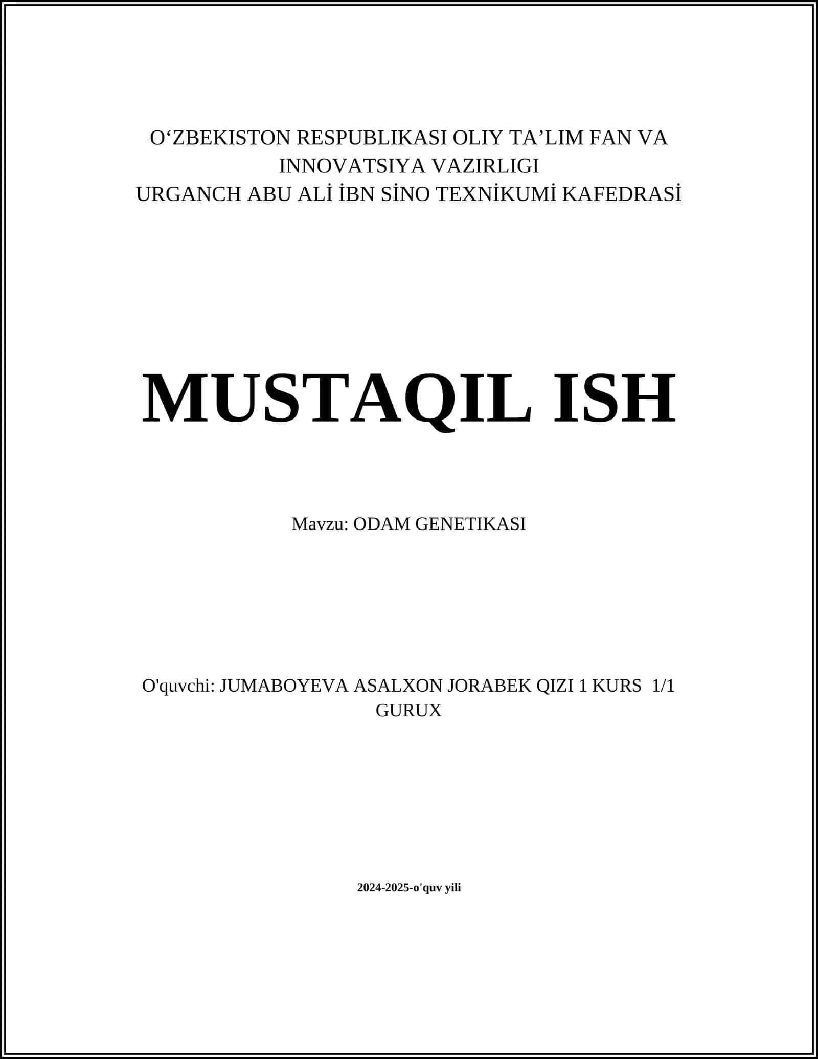 ODAM GENETIKASI 1