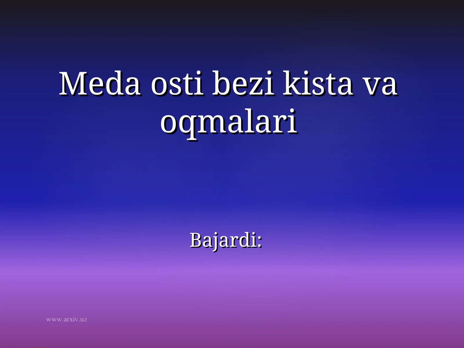 Meda osti bezi kista va oqmalari 1
