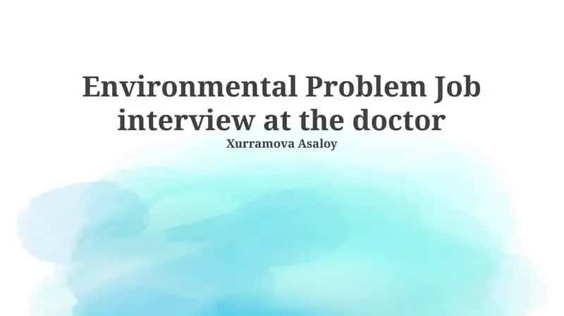 Environmental Health Crisis: The Doctor's Role 1