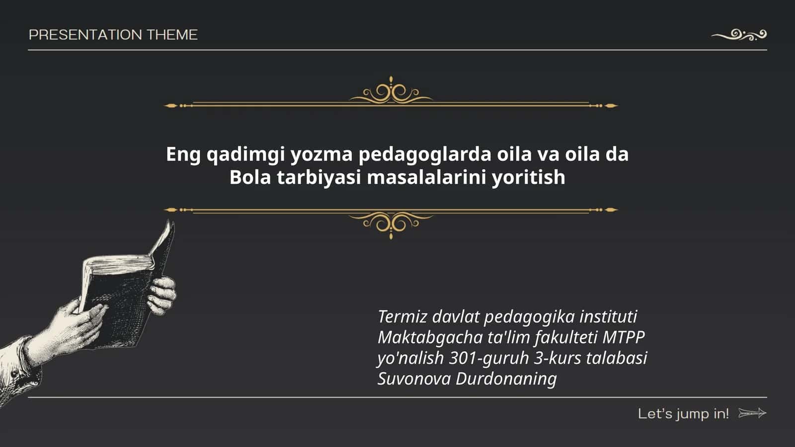 Eng qadimgi yozma pedagoglarda oila va oila da Bola tarbiyasi masalalarini yoritish 1
