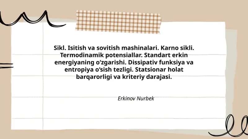 Sikl. Isitish va sovitish mashinalari 1