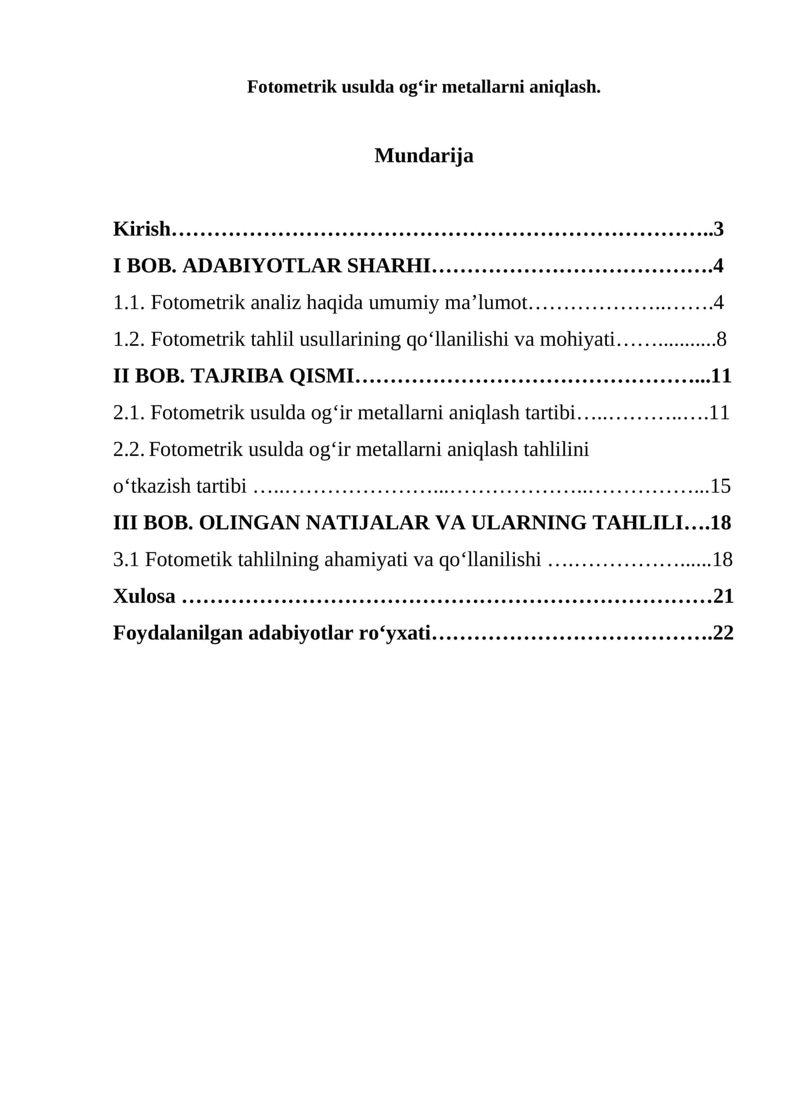 Fotometrik usulda og‘ir metallarni aniqlash 1